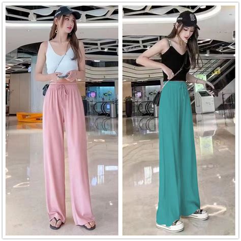 Women S Fashion Korean Style Casual Attire Wide Leg Square Pants B3035 Shopee Philippines