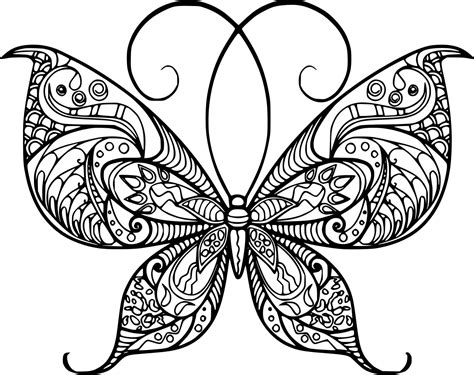 Gorgeous Zentangle Butterfly Coloring Pages Coloring Cool