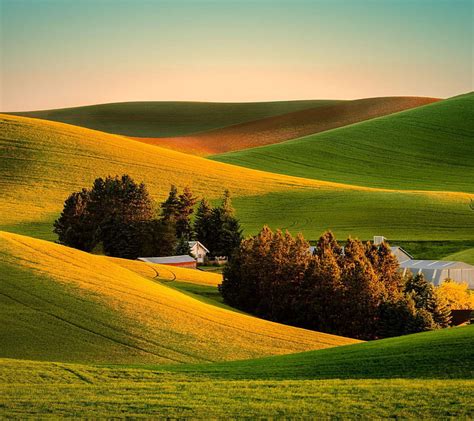 2k Free Download Rolling Hills Farm Fields Green Landscape