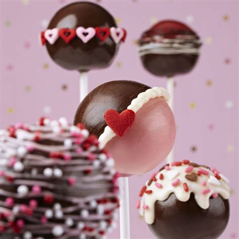 Valentines Day Dark Cocoa Raspberry Cake Pops Wilton