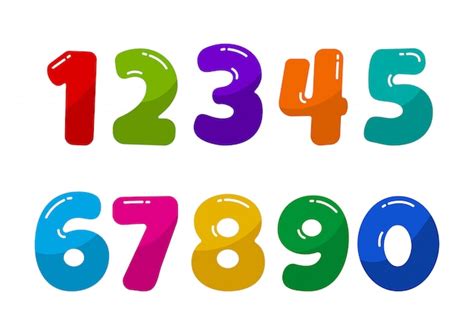 Coloridos números de fuente para niños del al ilustración Vector Premium