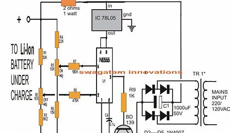 Li-Ion Battery Charger Circuit Using IC 555 | Circuit Diagram Centre
