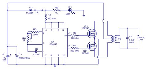 Skema Rangkaian Inverter Dc 12v To Ac 220v Tegangan 100w Dengan Mosfet