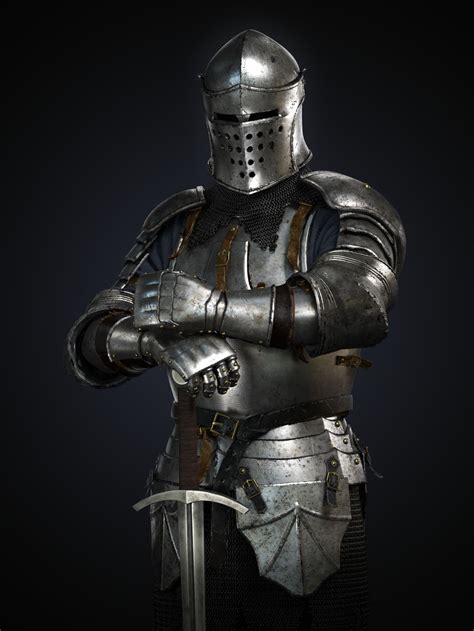 Medieval Knight By Grayrush Art 3d Cgsociety Armadura De