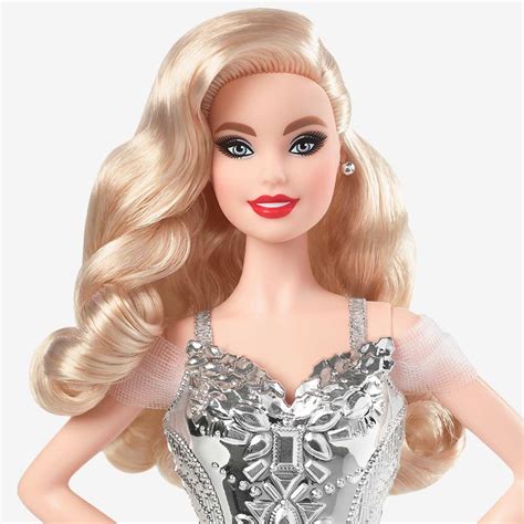 2021 Holiday Barbie Doll Blonde Wavy Hair Mattel Creations