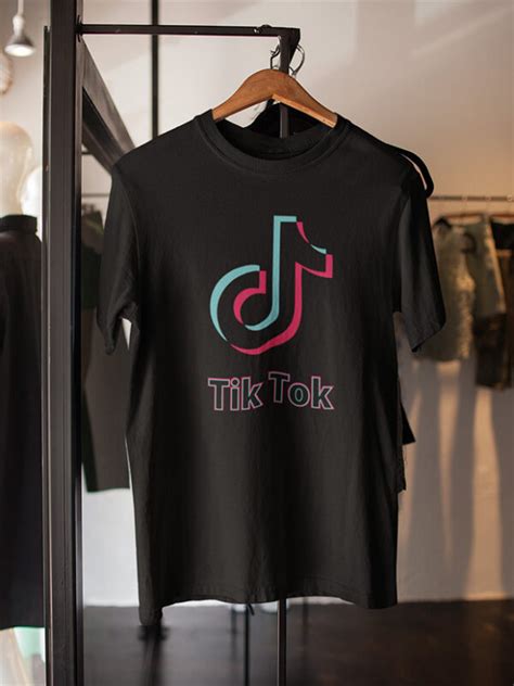 Tik Tok Round Neck Black T Shirt Xl Printed Unisex Trending Tee