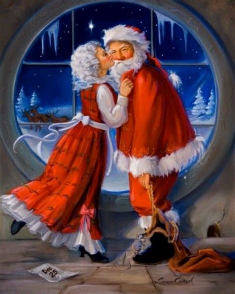 I Like This Image Of Them Santa And Mrs Claus Christmas Kiss