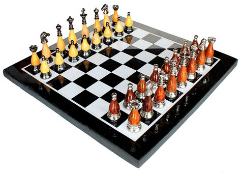 Stonkraft 15 X 15 Collectible Black Marble Chess Board Game Set