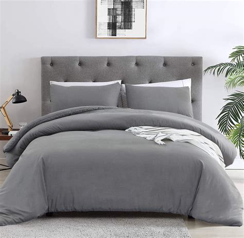 Solid Grey Bedding Twin Xl Full Queen Cal King Bed Solid Light Gray