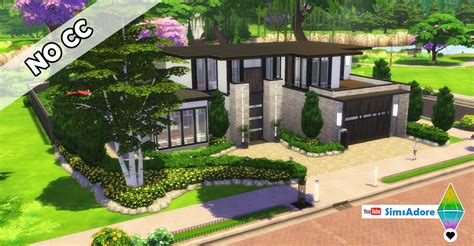 Mod The Sims Modernica Modern House With Covered Pool No Cc