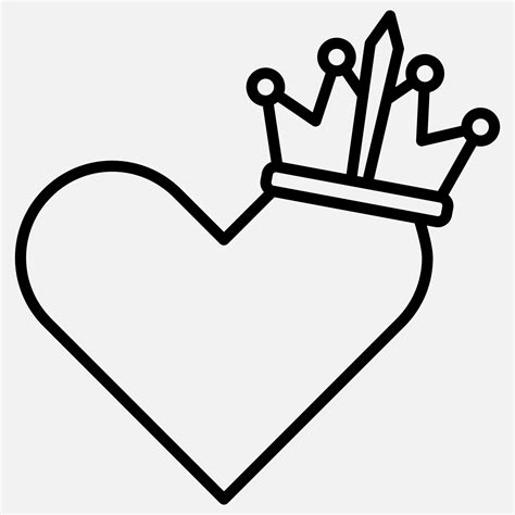 Crown Icon And Heart 5005131 Vector Art At Vecteezy