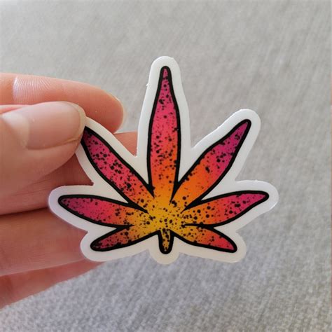 4 Pack Pot Leaf Stickers Pot Leaf Cannabis Sticker Weed Etsy