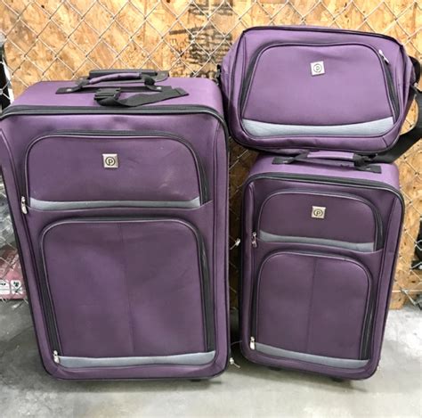 Travelers Choice Elite Purple 3 Piece Luggage Set Large Suit Case