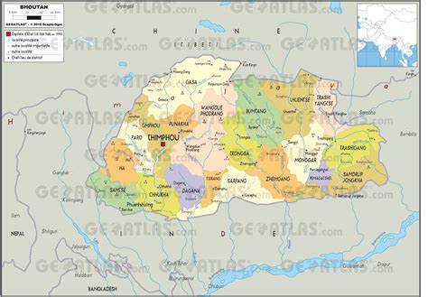 Carte Du Bhoutan Plusieurs Cartes Du Pays En Asie