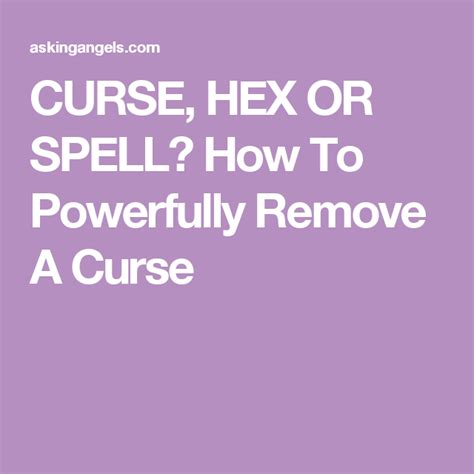 Check spelling or type a new query. CURSE, HEX OR SPELL? How To Powerfully Remove A Curse ...