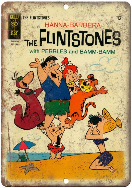 Hanna Barbera The Flintstones Pebbles Comic 10 X 7 Reproduction Metal