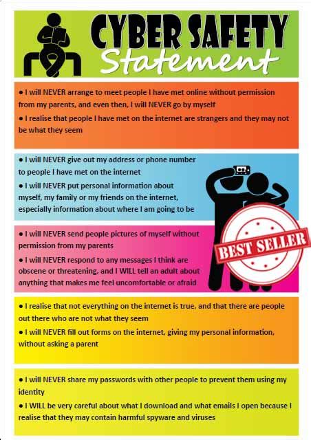 Free printable web safety posters for children & teenagers offer guidance on using the internet safely for. Cyber Safety Statement Posters (5 identical posters)