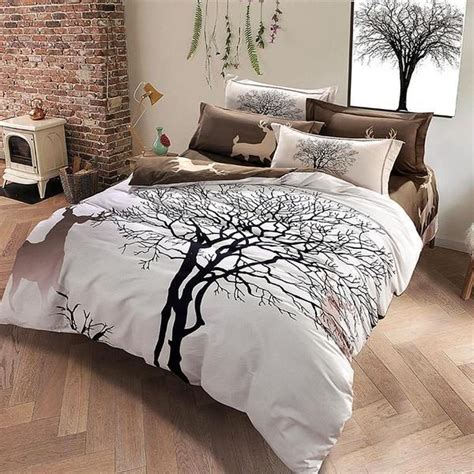 Shop wayfair.ca for all the best queen comforters & sets. Deer and Trees Brown Bedding Set | 99sheets | Bed linens ...