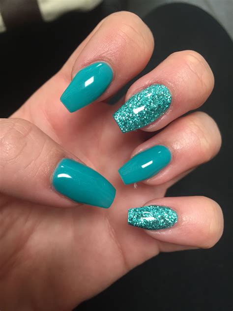 Pin by Nicole C on Nails | Turquoise acrylic nails, Teal ...