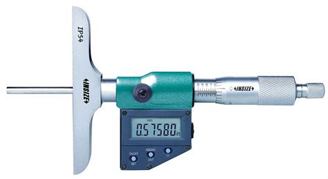 Insize Digital Depth Micrometer Range 0 In To 6 In 0 To 150 Mm Base
