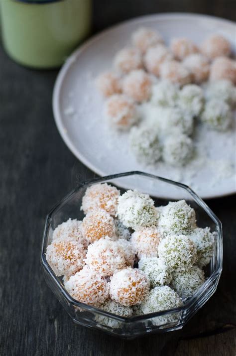 The recipe calls for only six ingredients: Glutinous Rice flour Balls filled with Palm sugar ...