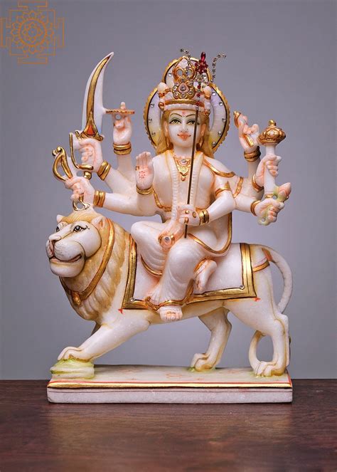 12 ashtabhuja goddess durga handmade marble durga maa statue marble durga murti goddess