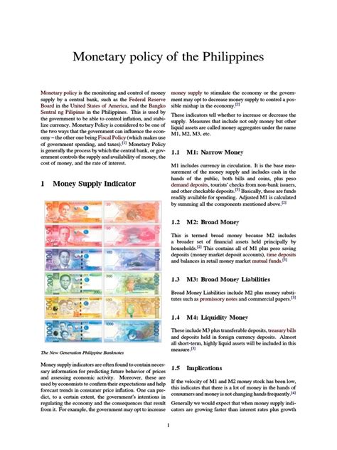 Monetary Policy Of The Philippines Pdf Money Supply Inflation