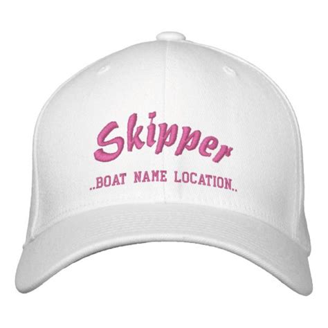 Skipper Customizable Boat Name Your Name Embroidered Baseball Cap