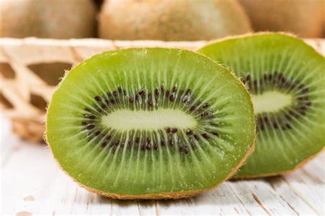 Fresh Kiwi Fruit Whole And Cut Stock Photo Image Of Juicy Dessert