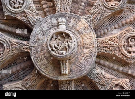 Carving Details Of A Temple Konark Sun Temple Puri Orissa India