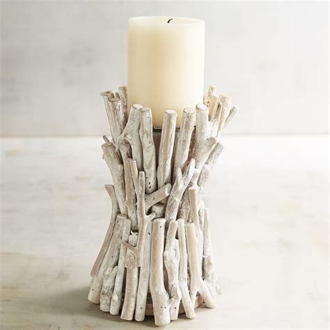 Gray Driftwood Pillar Candle Holder Pier 1 Imports Candle Holders
