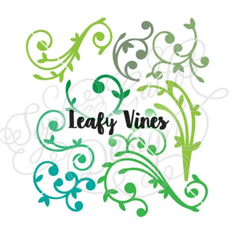 Leafy Vines Flourish Designs Svg Dxf Digital Download Files Etsy