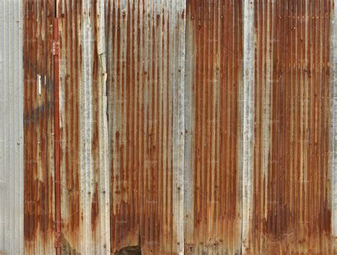 Rusty Corrugated Iron Metal Zinc Wall Background Background Stock