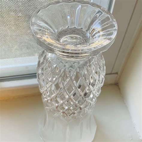 Vintage Clear Glass Vase Large Footed Flower Vase Etsy