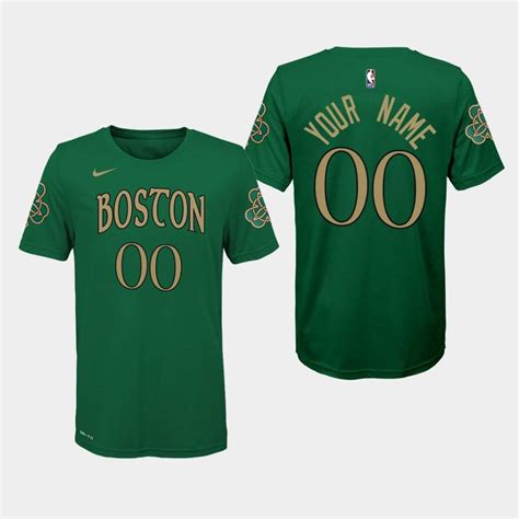 Mens Boston Celtics 00 Custom Kelly Green Dna Essential Uniform T