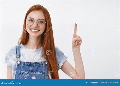 Got Excellent Solution Cheerful Good Looking Assertive Redhead Woman In Glasses Pointing Up