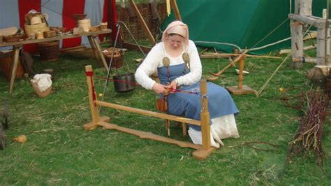Oseberg Tablet Weaving Loom In Use At A Reenactment Camp Note The
