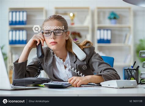 Young Businesswoman Accountant Working In The Office Photo Business
