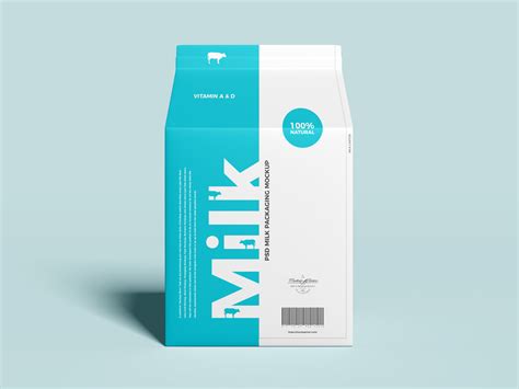front view milk carton packaging mockup design mockup planet