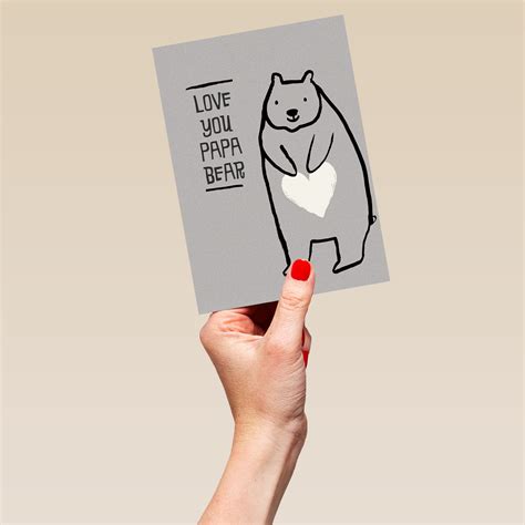 personalised love you papa bear father s day card hallmark