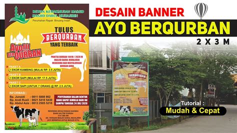 Cara Desain Banner Baliho Qurban Idul Adha 1441H 2020 Siap CETAK Di