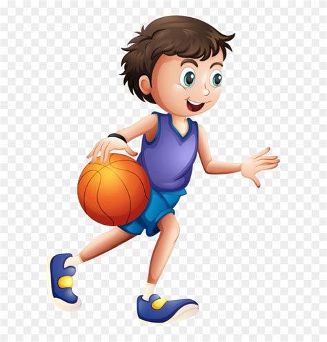 Kid Playing Basketball Clipart