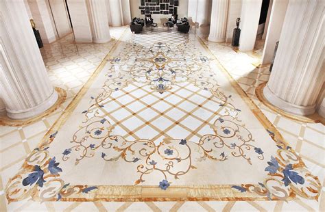 Marble Lobby Floor Riviera Collection Inlay Flooring Marble Medallion Marble Inlay