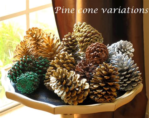 My inspiration project, on pinterest of course, are pine cones painted to resemble zinnia flowers with only the yellow center. Just Judy : Decorating with pine cones