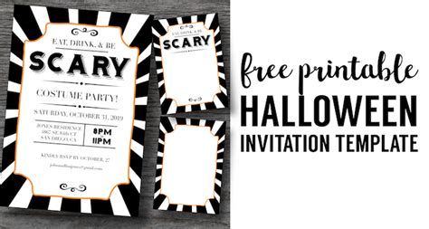 halloween invitations  printable template paper