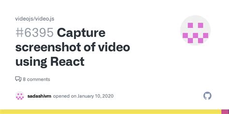 Capture Screenshot Of Video Using React Issue Videojs Video