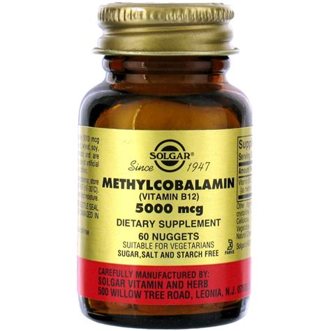 Solgar Methylcobalamin Vitamin B12 5000 Mcg 60 Nuggets