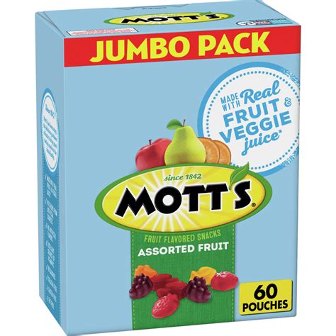 Motts Fruit Flavored Snacks Assorted Fruit 60 Ct 08oz Each