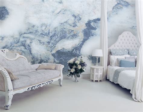 Stunning Blue Marble Effect Wallpaper Works With Any Style Of Decor