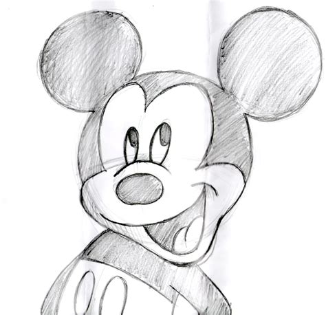 Character Drawings Of Famous People Mickey Mouse Sketch By